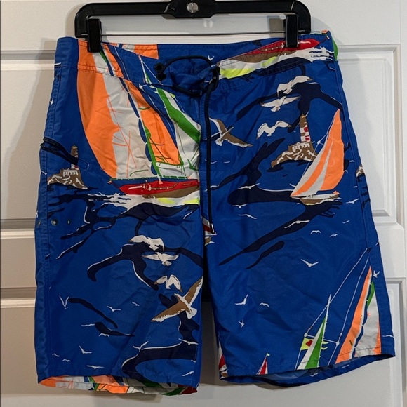 RLX Ralph Lauren Other - Polo Ralph Lauren RLX Swimsuit Swim Shorts w/ Sailboat Scene 32